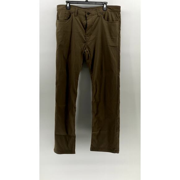 PRANA Men's Light Brown Slim-Fit Straight-Leg Casual Pant SZ 38X32 - Picture 1 of 12